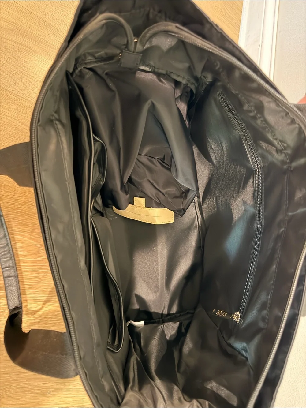 BEIS Black Pumping Bag with Detachable Black Pouch and Gold Trim